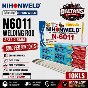 N-6011 NIHONWELD SPECIAL WELDING ROD 2.5 MM AND 3.2MM SOLD PER 10 KILOS ORIGINAL