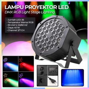 FAST DELIVERY Lampu Sorot LED Super Terang Dekorasi Spotlight Stage Party DMX Port RGB 220V 36 Disco