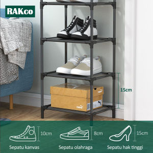 Rak Sepatu 6 Susun Portable / Tempat Sepatu Shoes Organizer 6 Tingkat Multi fungsi Black edition