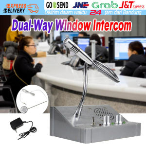 LoketWindow Intercom Dua Arah Komunikasi Speaker Tempel Wireless Microphone Interphone Pengeras Suara Kantor Kasir Bank Rumah Sakit Tiket Meja Partisi Kaca Jendela Mic