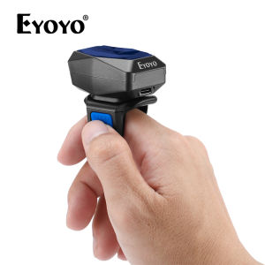 Eyoyo 2D Wearable Ring Barcode Scanner Bluetooth & 2.4G Wireless & USB 3-in-1 1D QR barcode Reader Upgraded PDF417 Data Matrix Screen Scanning for iPhone IPad Android Windows Mac