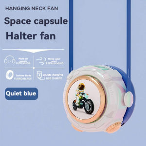 USB Charging New Bladeless Halterneck Fan Space Capsule Lazy Portable Cartoon  Fan Outdoors
