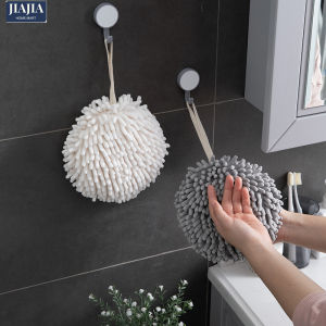 SG IN STOCK (SET OF TWO) Chenille Wipe Hand Towel Ball Soft Touch Fast Drying Super Absorbent Quick Dry Microfiber Gadget with Hanging Loop Accessories