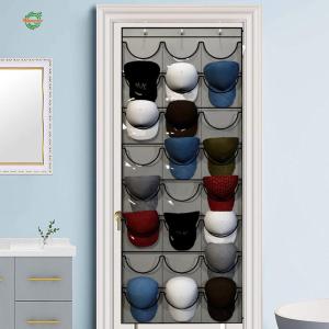 Hat Organizer Racks for Baseball Caps Baseball Hat Rack with 3 Hooks Behind Door Hat Protect Storage Rack for Wall Door[Winnereco World]