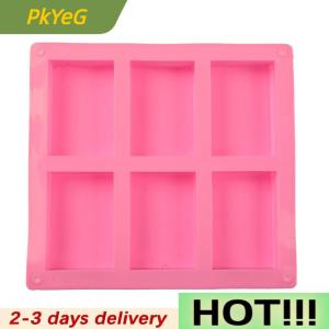 PkYeG 6 Cell Rectangular Silicone Soap Mold For Homemade Decorative Soap Making Mould