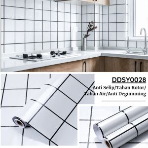 Stiker Lantai PVC Tahan Air Motif Daun Hijau Segar Anti Selip