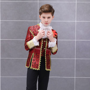 3PCS Kid Suit Set Children Day European Court Costume Performance Dress Stage Retro Prince Charming Blazer for Boy