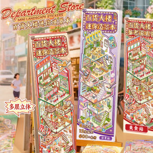 3D Miniature Scenes Sticker Collection This Department Store Mini Scene 3D Cabin Childrens Toys DIY