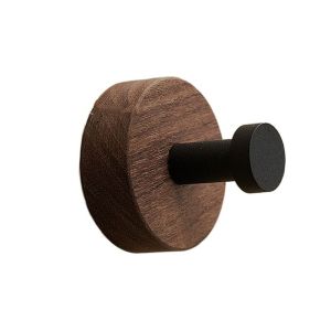 SKYJS Walnut/Beech Wood Wood Coat Hooks No Drilling Rustproof Coat Storage Rack Simple Heavy Duty Wall Hangers Hanging Keys