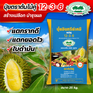 ปุ๋ยอินทรีย์เคมี(ซัลเฟต)ตราต้นไม้คู่ 12-3-6 ผสมอะมิโน-ฮิวมิค-ฟูลวิค ขนาด 25 ก.ก.มีอินทรีย์วัตถุคุณภาพสูงมากกว่า 10 ชนิด มีเชื้อไตรโคเดอร์ม่า จำหน่ายโดย บริษัท นามวิชัย จำกัด