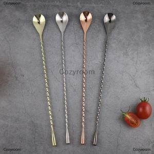 [COD] Cozyroom ที่คนค็อกเทลด้ามยาวช้อนผสมบาร์เทนเดอร์ทำจากสเตนเลสอุปกรณ์สำหรับบาร์เครื่องปั่นวิสกี้อุปกรณ์ในครัว