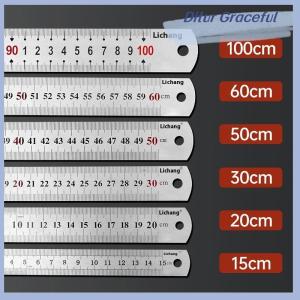 Ditur 15-100CM Zero Glare Satin Chrome Stainless Steel Machinist Engineer Ruler With Graduations In MM