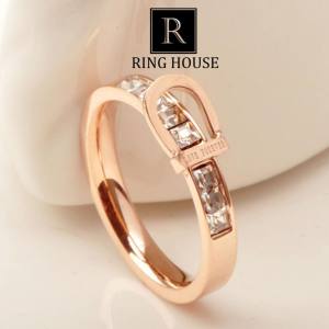 (Titan) Nhẫn Nữ Titan Không Rỉ Gỉ Forever Love Đính Ngọc Đẹp Freeship Ring House