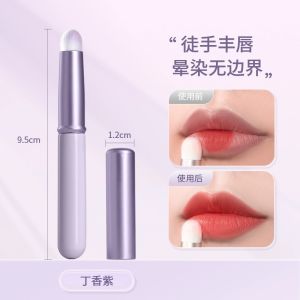 แปรงทาปาก แปรงลิปสติก หัวกลม นุ่มพิเศษ แบบพกพา แปรงคอนซีลเลอร์ พร้อมฝาปิด แบบมืออาชีพ เครื่องมือแต่งหน้า