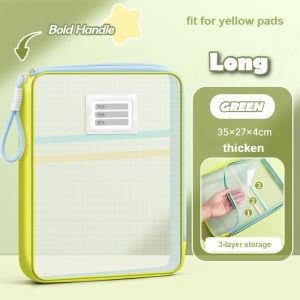 Long Transparent Mesh Bag Zipper Pouch File Storage Bag Document Paper Organizer Student Supplies