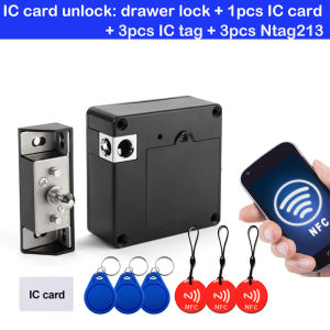 Boland Smart Cabinet Lock NFC 13.56MHz RFID Tag TTlock App Lock Hidden DIY Keyless Sensor Opening Drawer Lock For Cabinet Drawer Shoe Wardrobe Locker