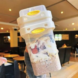 Salad With Fork Lid Light Food Fat-reducing Portable Take-away Double-layer Yogurt Milkshake Cup
