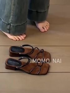 [Free Shipping] WomenS Sandals For Summer 2025 New Retro Style Perfect With Dresses Featuring A Chunky Heel Open-Toe Design And A Versatile Two-Way Wear Style