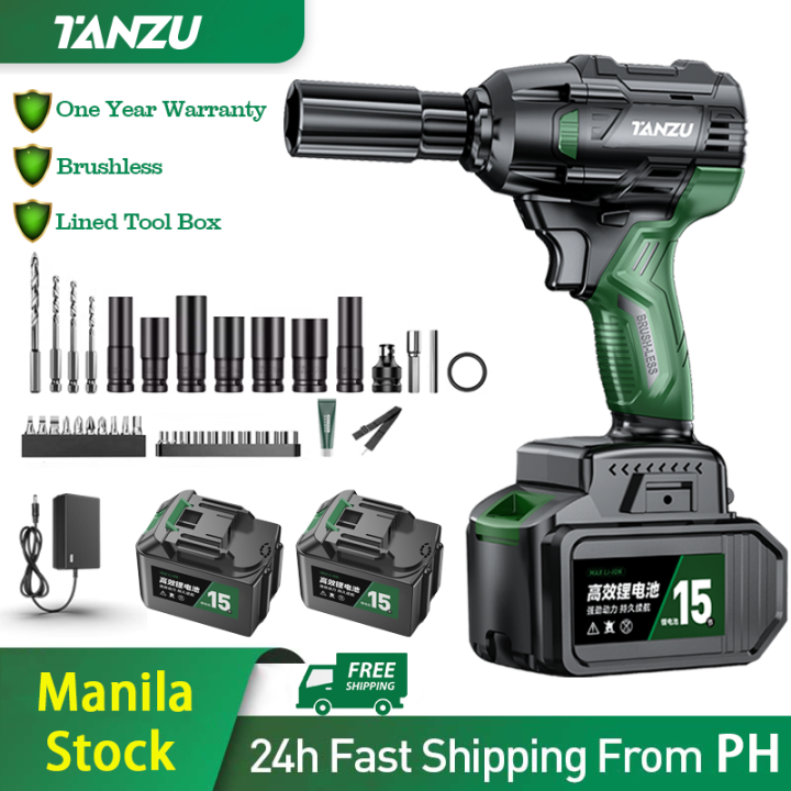 Tanzu Mt 21v High Torque Brushless Cordless Impact Wrench Driver Drill