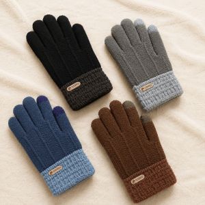 NOBLELYN Windproof Knitted Gloves Anti-skid Casual Touchscreen Gloves High Quality Cold Proof Warm Gloves Outdoor Cycling