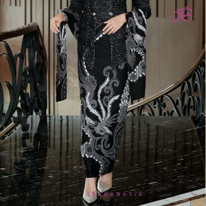 IZARABATIK - Rastri Hitam Kebaya Kutubaru Set Kebaya Batik Modern Couple Wisuda Lamaran Full Payet Tunangan Kondangan Bridesmaid