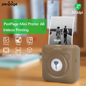 Peripage A6 Original Portable Mini Printer Immerse Yourself in the Experience of Precision Printing at 304dpi/203dpi On-the-Go Excellence in a Compact Innovative Design Unleashing Creativity Anywhere Anytime with Unparalleled Convenience.