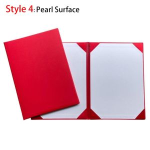 YESMILE 1Pcs Plush Surface A3 A4 Paper Hardcover PU Leather Thicken Certificate Cover Red File Page Folder Signing Contract