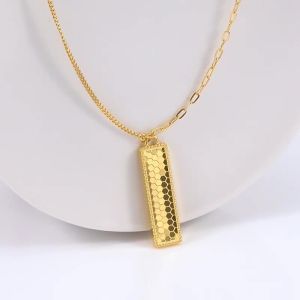 Chow Sang Sang 周生生 Mirror Gold 999 24K Pure Gold Price-by-Weight Gold Simple Rectangle Necklace 93401N