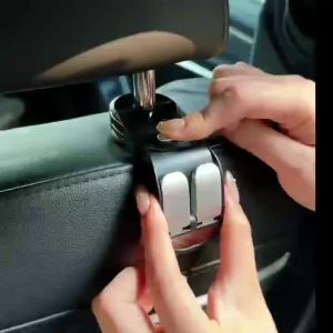 Foldable Hidden Headrest Car Seat Back Hook – Heavy Duty Universal Fit 2Pcs – For Auto SUV Truck Interior Organization