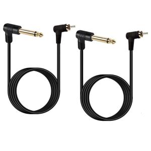 Right Angle Rcas Male to 6.35mm TRS Audios Cable Simple Setups Design for Home Theater Professional Audios