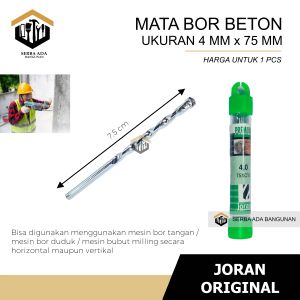 MATA BOR BETON JORAN DRIL SIZE 4 5 6 8 10 12 MM TEMBOK KUAT OBENG KUALITAS BAGUS TEBAL TAJAM