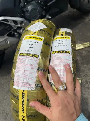 Cặp vỏ dunlop 90/80/17 vs 120/70/17