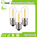 Bóng đèn LED Edison dây tóc hoài cổ bóng đèn E12 E14 0.6W Ống Bóng Đèn Thủy Tinh Cổ Điển 220V màu trắng ấm đèn bóng đèn đồ trang trí nhà bóng đèn 90% năng lượng hiệu quả. 