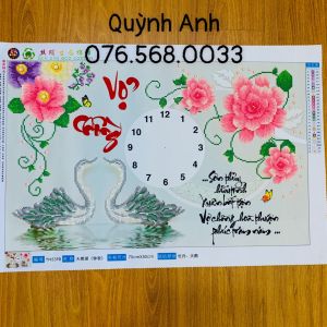 Tranh đính đá VỢ CHỒNG 75x50cm đã đính yn5398