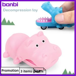 banbi Biting Hand Crocodile Mouth Pull-back Car Toy Cartoon Hippo Puppy Pull Back Toy Car Press Teeth Bite Fingers Tricky Toy