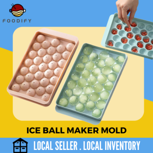 Ice Cube Maker Mold with 33 Grid Large Capacity Single Layer Tray - Bekas Pembuat Ais Batu - 冰块模具 - Safe and Hygienic Design - Bright Colors - PP Material