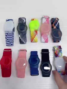 KISSCASE Airtag Bracelet For Kids Braided Solo Loop AirTag Band For Child Anti-lost Protection Case For Apple Airtags Location Tracker