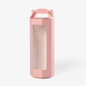 GIORGIONE 10Pcs Transparent Octagonal Gift Boxes Handle Paper Hollow Out Gift Box with Window Multi-functional Companion Gift Box Flower Bouquet Box Flower Packaging