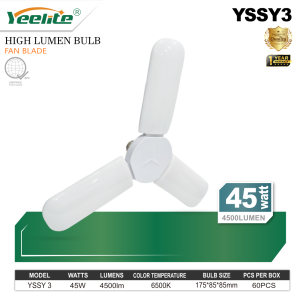 YEELITE FAN BLADE BULB ENERGY SAVING High Brightness with Foldable Fan Blade Design | YSSY Model fan blade bulb