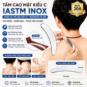 💆[Kèm Túi Nỉ] Tấm Cạo Mặt Kiểu C IASTM Inox Dụng Cụ Vật Lý Trị Liệu Massage Cơ Sâu Thư Giãn Cơ Bắp PVN99300