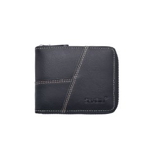 Dompet zip Minimalis Lelaki Kulit PU Retro Dompet Berbilang Kad Penutup zip Terdapat Dalam 3 Warna.