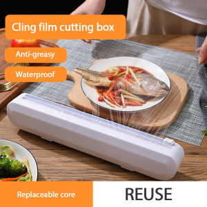 🔥SG Stock/1 Day Delivery🔥2026 New Punch-Free Fixing Kitchen Cling 3 In 1 Aluminum Film Cutting Holder Wrap Dispenser Kitchen Food Cutter Storage Wrap Dispenser Kitchen Dispenser Food Cutter Foil Cling Film Dispenser Plastic Cutter Storage Holder Kitchen