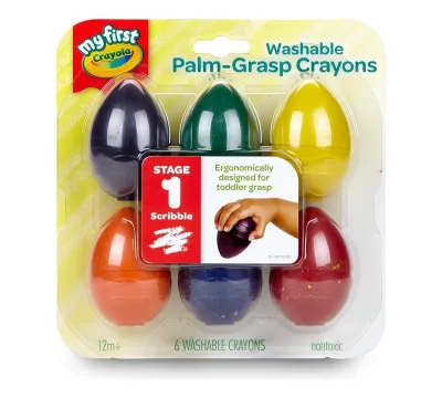 Crayola My First Washable Palm-Grasp Crayons (3/6pc)