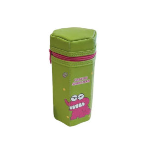 LEIFNYDI ความจุขนาดใหญ่ กระเป๋าปากกาเครยอนชินจัง ที่เก็บข้อมูลเดสก์ท็อป การ์ตูน กล่องดินสอ แบบพกพา ยืนขึ้น ภาชนะใส่ปากกา PU นักเรียน