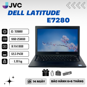 Laptop giá rẻ Dell Latitude E7280 Core i5-7200U RAM 8Gb SSD 256Gb Màn 12.5 inch HD Bảo Hành 12 Tháng PIN90%