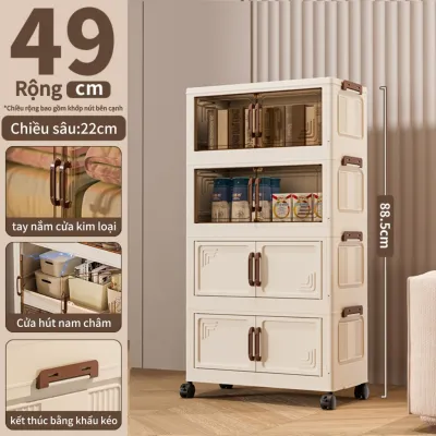 Tủ đựng quần áo gấp gọn 40/50/60/70CM tủ nhựa đựng quần áo Thể Xếp tủ đựng đồ không cần lắp đặt tủ nhựa gấp