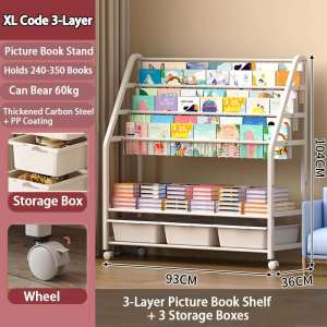 Kids Bookshelf Storage Rack Storage Rack Kids Toy Multi-functional Display Bookcase Organizer Book Shelf for Children