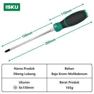 ISKU Obeng Set 2pcs Magnetik Chrome Vanadium Alat Perkakas Screwdriver