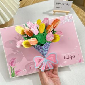 LIFE SHOPS 3D Pop-Up Greeting Card Foldable Paper Holiday Greeting Card Birthday Gift DIY Gift Message Card Weddings
