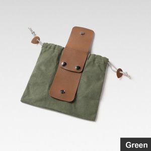 Leather Waxed Canvas Pouch Gardening Fruit Picking Pouch Pack Training Hunting Collapsible Backpacking Beach